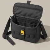 Box Rail Crossbody, opened to show the inside