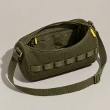 Cord Barrel Crossbody, opened to show the inside