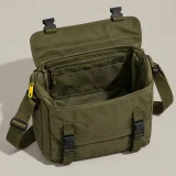 Field Messenger Crossbody, opened to show the inside
