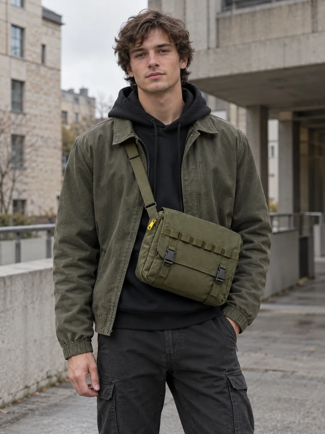 Field Messenger Crossbody in use
