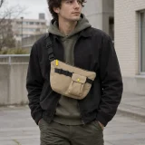 Flap Pocket clipped to a bag rail (bag sold separately)
