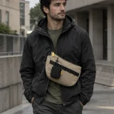 Key Pocket clipped to a bag rail (bag sold separately)