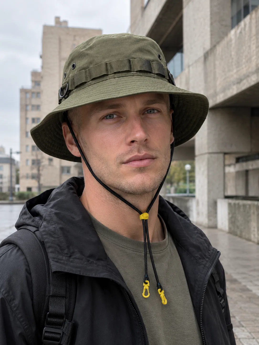 Paracord Chin Cord in use