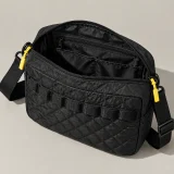 Quilted Box Crossbody, opened to show the inside