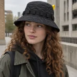 Quilted Rail Bucket being worn