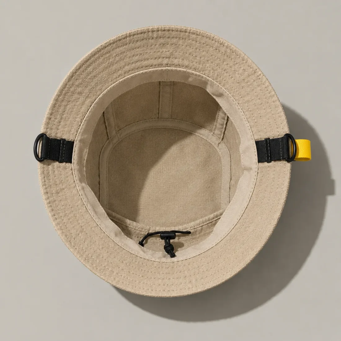 Short-Brim Rail Bucket, inside view with sweatband and size adjuster