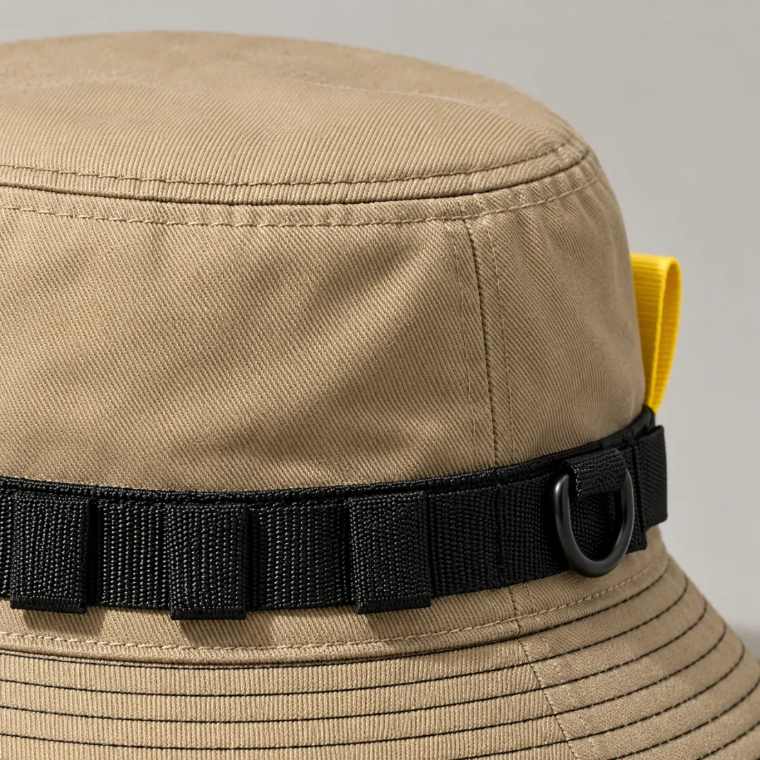 Stitch-Brim Bucket, close-up of the rail and hardware