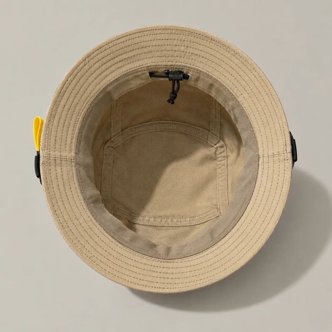 Stitch-Brim Bucket, inside view with sweatband and size adjuster