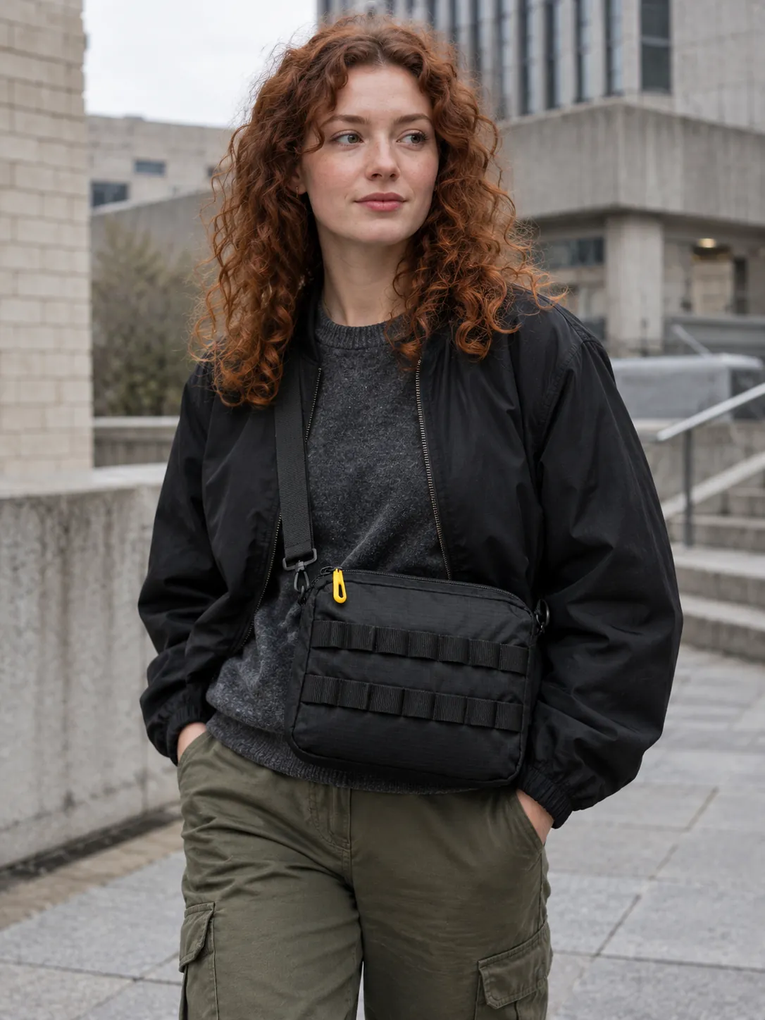 Twin-Rail Crossbody in use