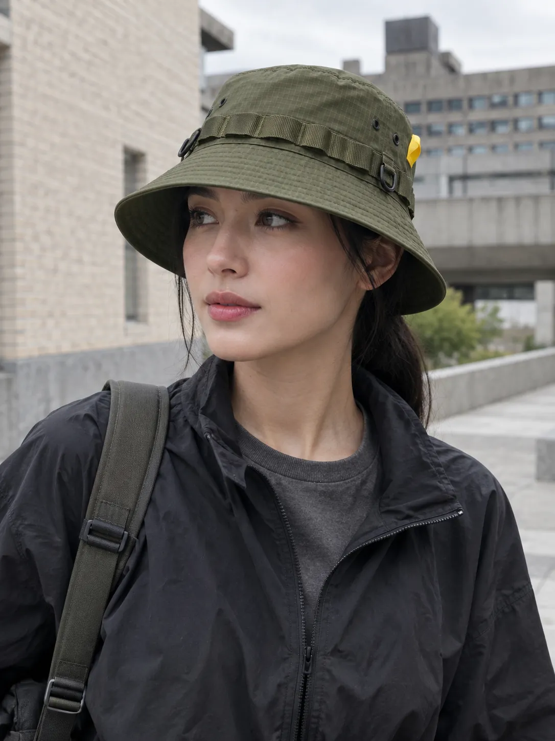 Wide-Brim Field Bucket being worn