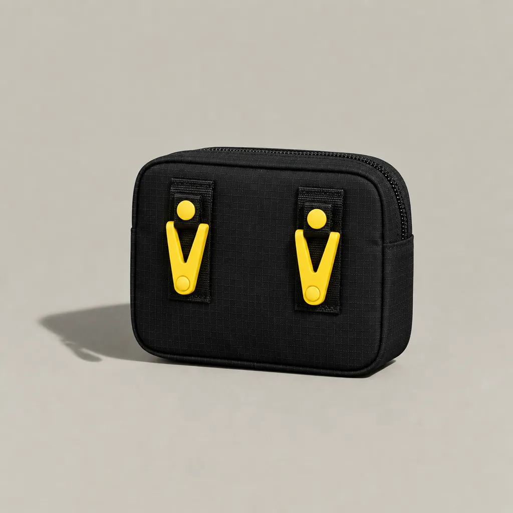 Zip Pocket M, back with two V-Clips